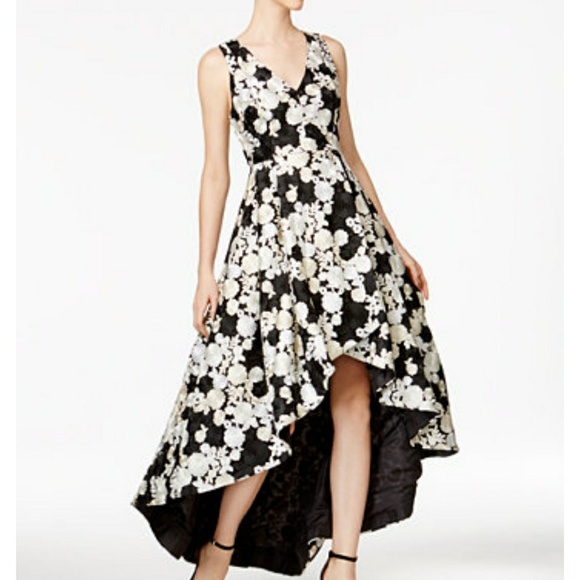 calvin klein high low floral dress